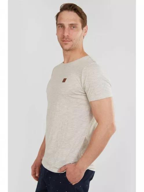 Fundango Jaggy Structured Tshirt for men in sand 2