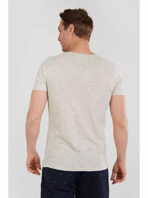 Fundango Jaggy Structured Tshirt for men in sand 3