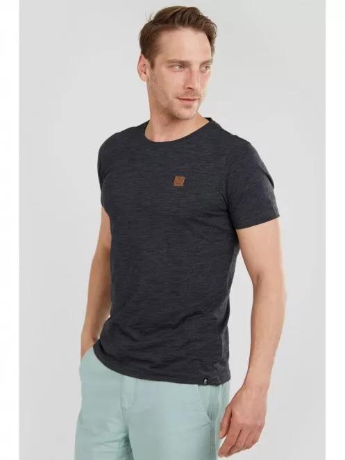 Fundango Jaggy Structured Tshirt for men in black 2
