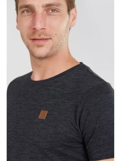 Fundango Jaggy Structured Tshirt for men in black 3