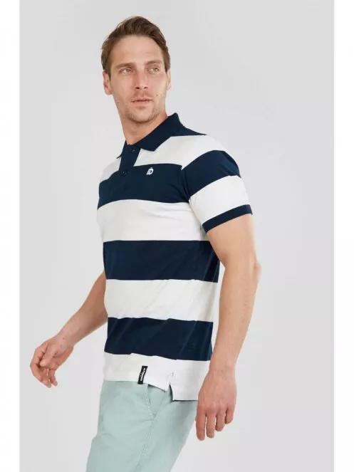 Fundango Incognito stripe Poloshirt for men in dark blue 3
