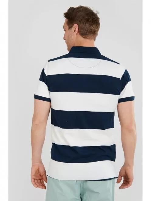 Fundango Incognito stripe Poloshirt for men in dark blue 4