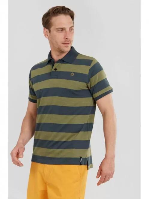 Fundango Incognito stripe Poloshirt for men in oliv 2
