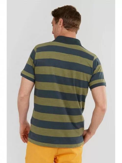 Fundango Incognito stripe Poloshirt for men in oliv 3