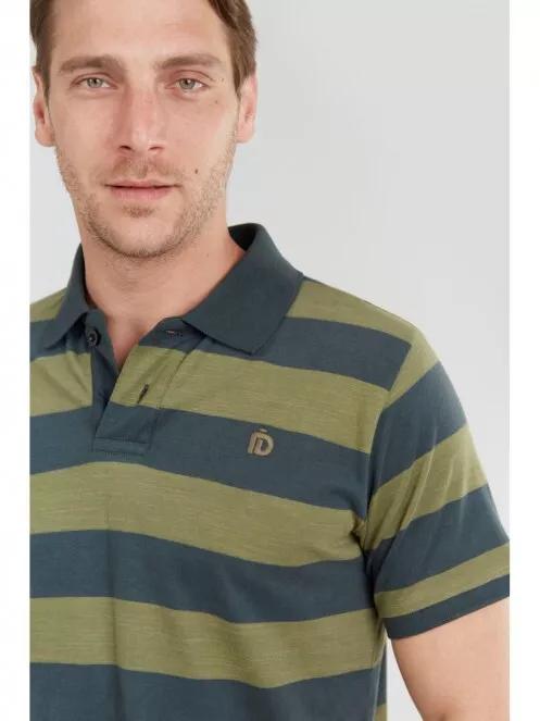 Fundango Incognito stripe Poloshirt for men in oliv 4