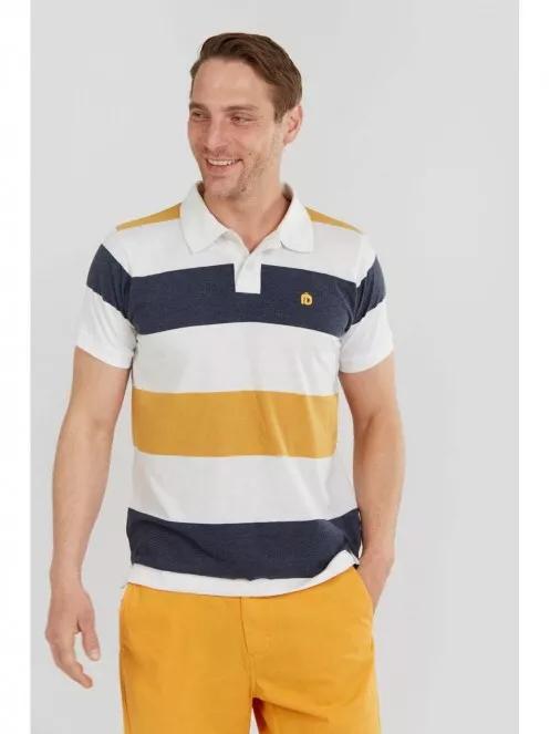 Fundango Incognito stripe Poloshirt for men in white 2