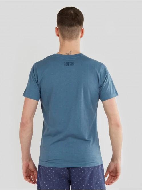 Fundango Jaggy Pocket T-shirt for men in blue 3