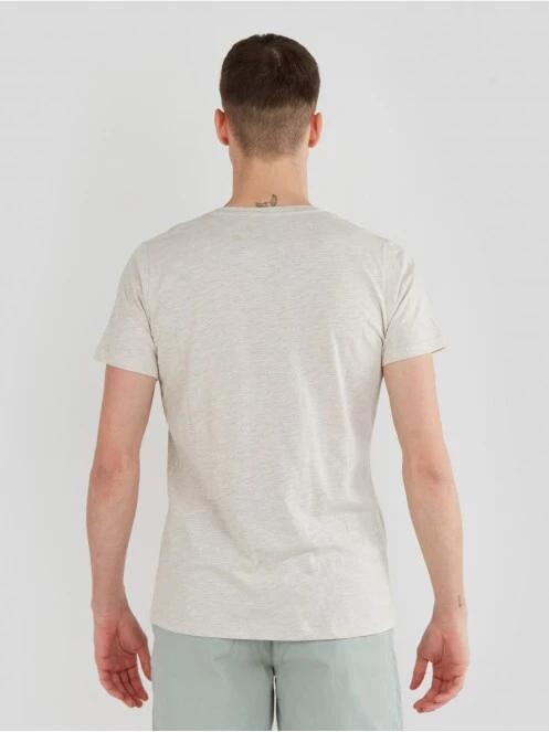 Fundango Jaggy Structured T-Shirt for men in sand 3