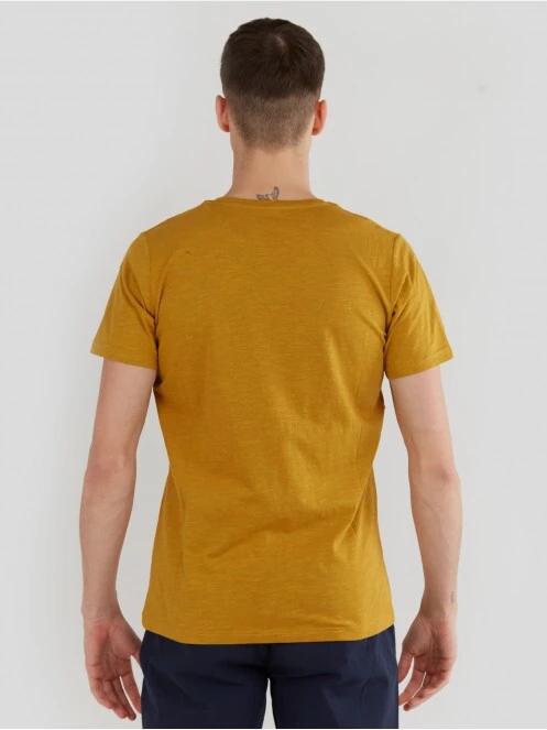 Fundango Jaggy Structured T-Shirt for men in yellow 3
