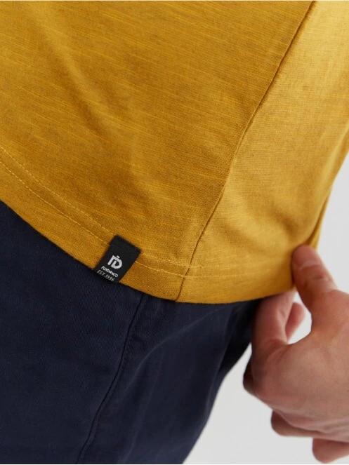 Fundango Jaggy Structured T-Shirt for men in yellow 6