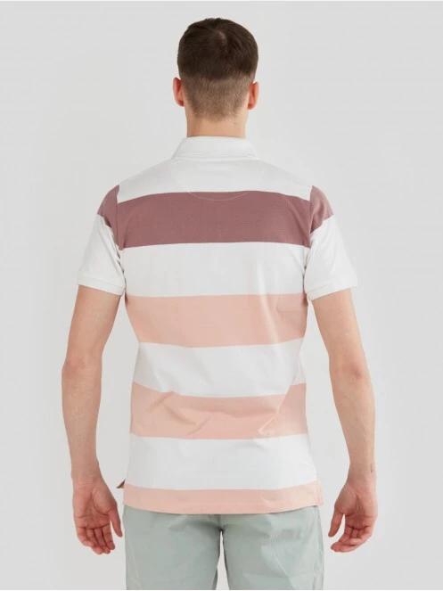 Fundango Incognito Stripe Poloshirt for men in white 3