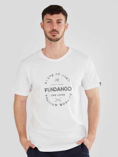 Fundango Basic-T Logo 04 for men in white 2