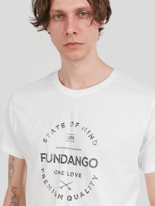 Fundango Basic-T Logo 04 for men in white 5
