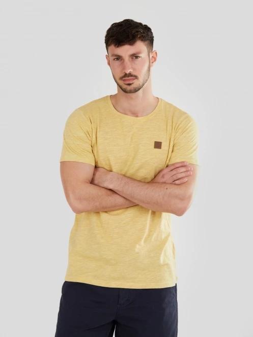 Fundango Jaggy Structured T-Shirt for men in yellow 2