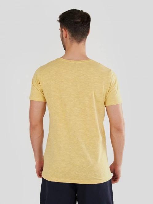 Fundango Jaggy Structured T-Shirt for men in yellow 3