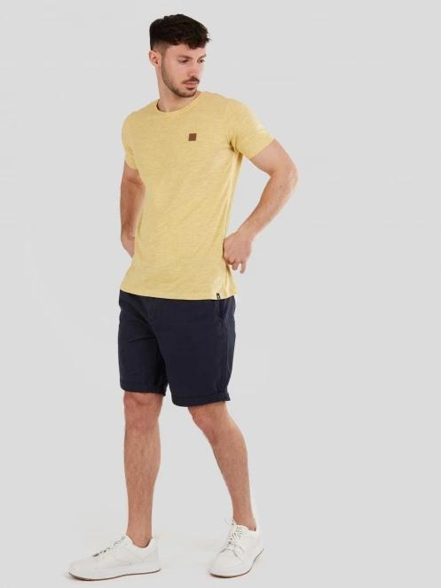 Fundango Jaggy Structured T-Shirt for men in yellow 4