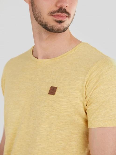 Fundango Jaggy Structured T-Shirt for men in yellow 5