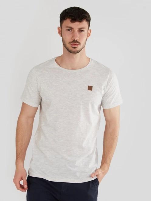 Fundango Jaggy Structured T-Shirt for men in sand 2