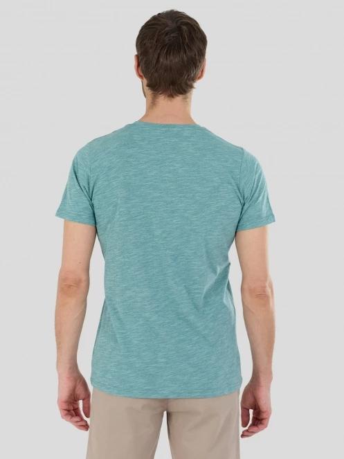 Fundango Jaggy Structured T-shirt for men in green 3