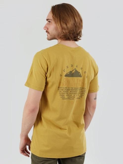 Fundango Round Graphic-T for men in oliv 9