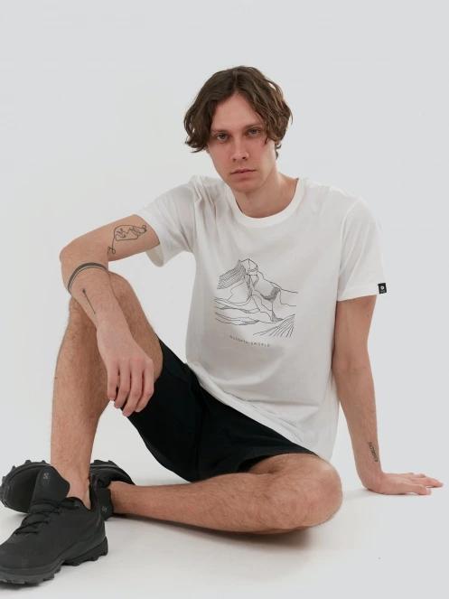 Fundango Mountain Graphic-T for men in white 5