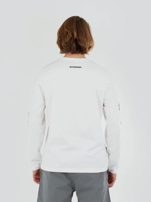 Fundango Essential Graphic Long-T for men in white 3