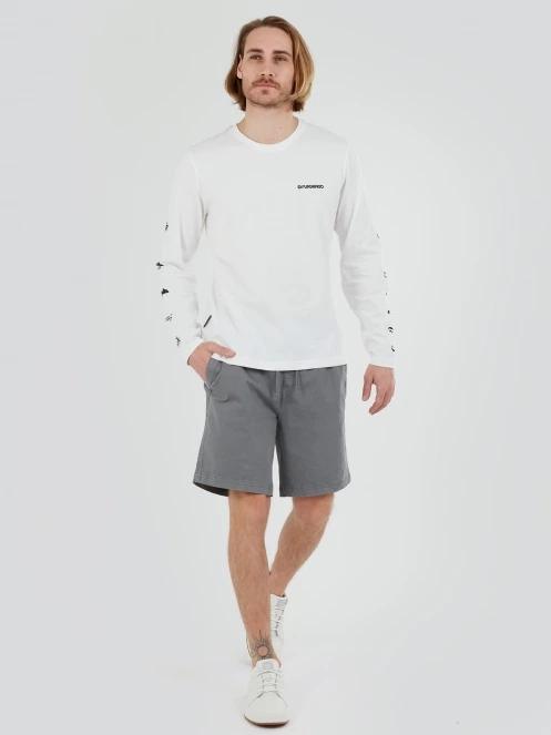Fundango Essential Graphic Long-T for men in white 4