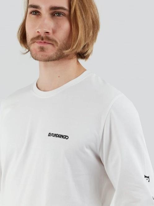 Fundango Essential Graphic Long-T for men in white 7
