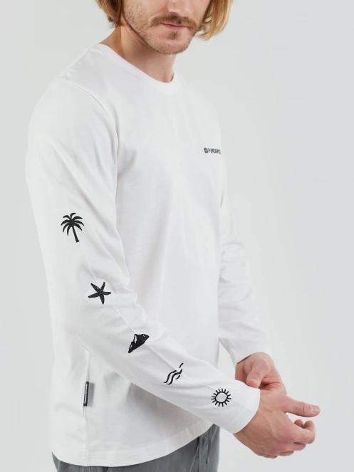 Fundango Essential Graphic Long-T for men in white 9