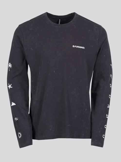 Fundango Essential Graphic Long-T for men in black 9