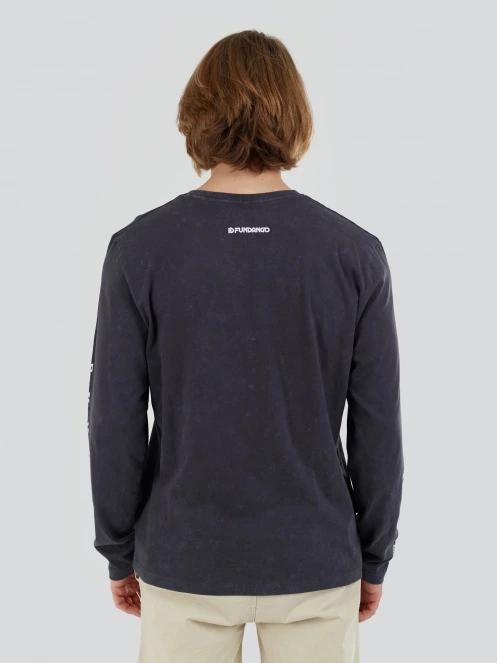 Fundango Essential Graphic Long-T for men in black 3