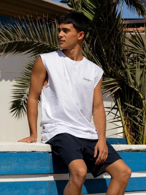 Fundango Alon Surf Tank-T for men in white 7