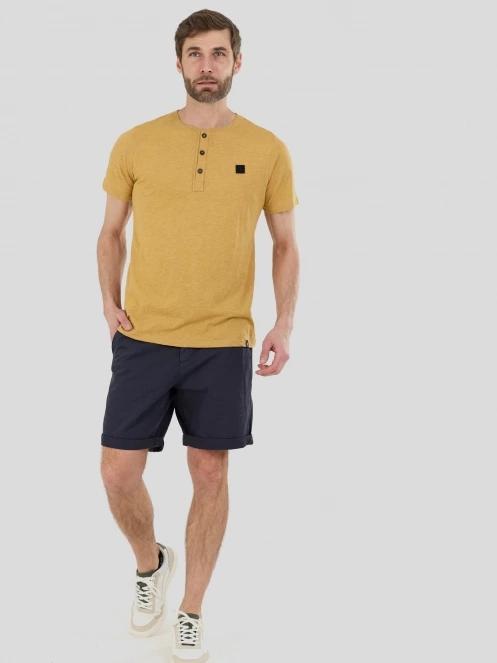 Fundango Phase Henley T-shirt for men in yellow 4