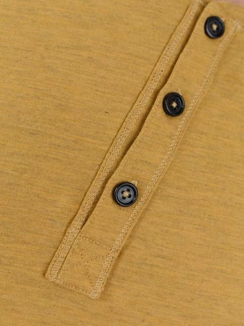 Fundango Phase Henley T-shirt for men in yellow 7