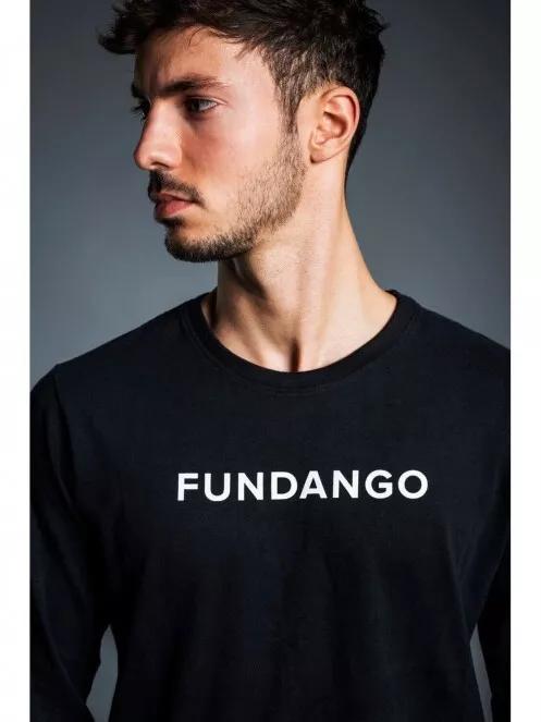 Fundango Mens Long T for men in black 3