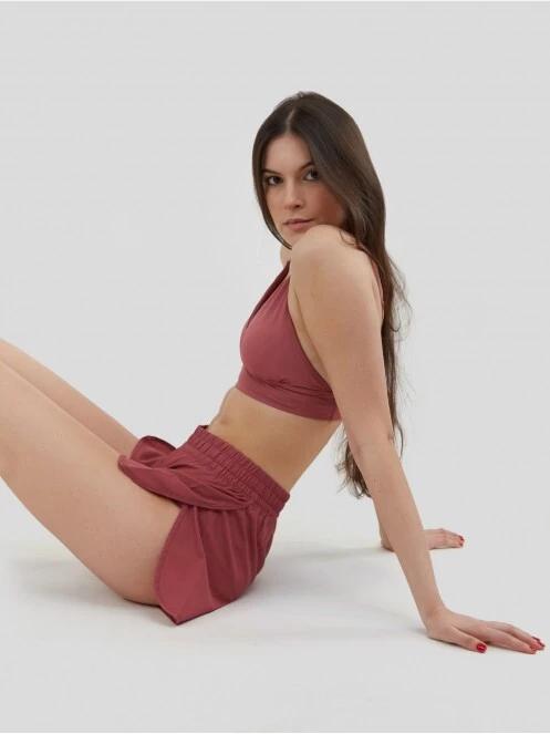 Fundango Elderberry Boardshort for women in red 4