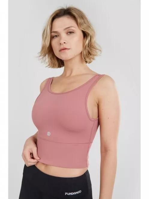 Fundango Croft Long Line Sportbra for women in magenta 2