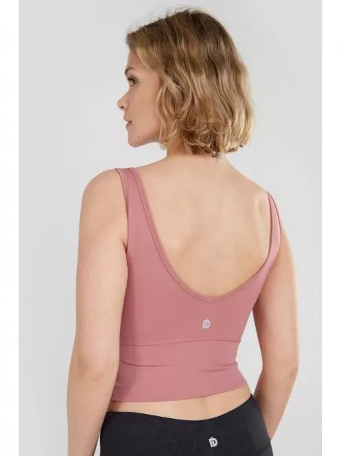 Fundango Croft Long Line Sportbra for women in magenta 3