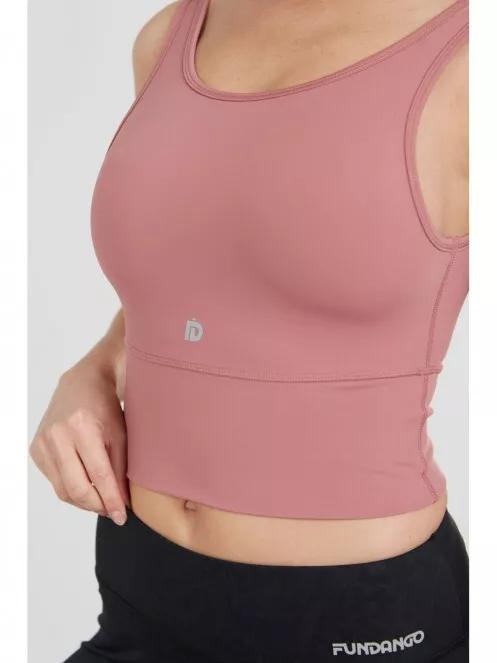 Fundango Croft Long Line Sportbra for women in magenta 4