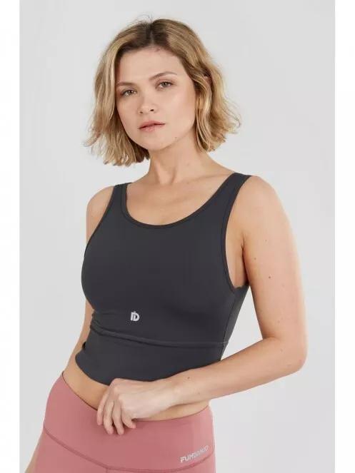 Fundango Croft Long Line Sportbra for women in grey 2