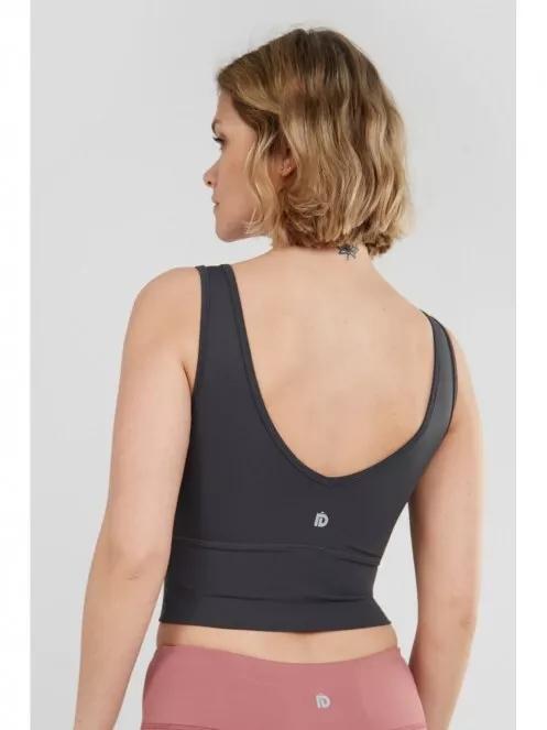 Fundango Croft Long Line Sportbra for women in grey 3