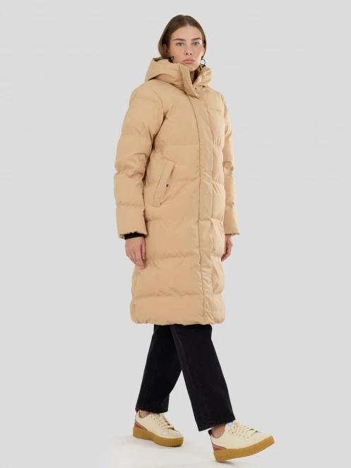 Fundango Cosycoat Long Padded Jacket for women in yellow 4