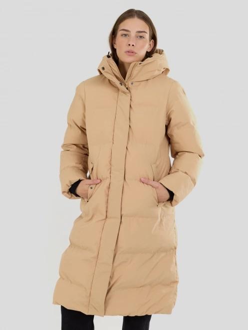 Fundango Cosycoat Long Padded Jacket for women in yellow 5