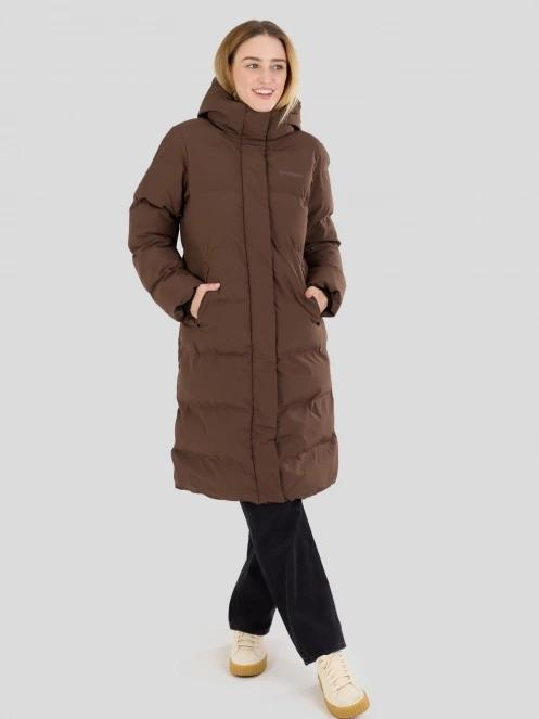 Fundango Cosycoat Long Padded Jacket for women in brown 4