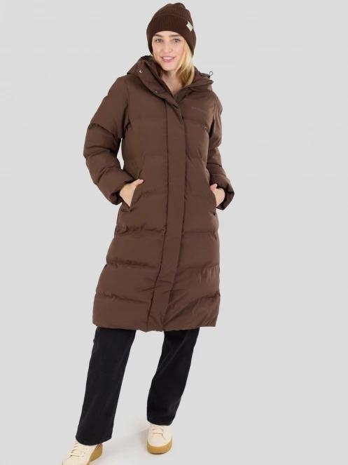 Fundango Cosycoat Long Padded Jacket for women in brown 6