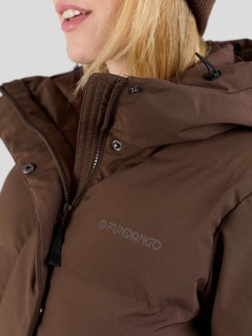 Fundango Cosycoat Long Padded Jacket for women in brown 7