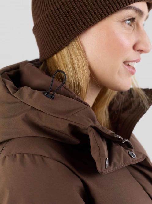 Fundango Cosycoat Long Padded Jacket for women in brown 8