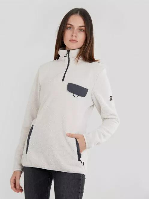 Fundango Vinona Fleece Pullover for women in white 2