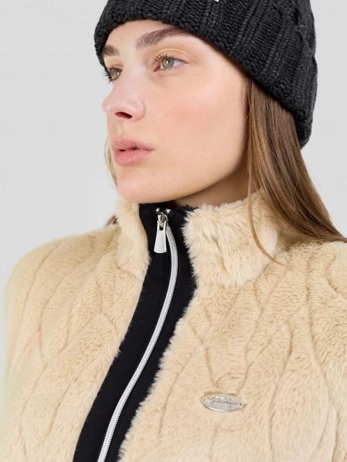 Fundango Marigold Shearling Jacket for women in sand 9
