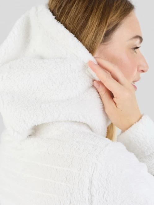 Fundango Zealand Plush Pile Jacket for women in white 6
